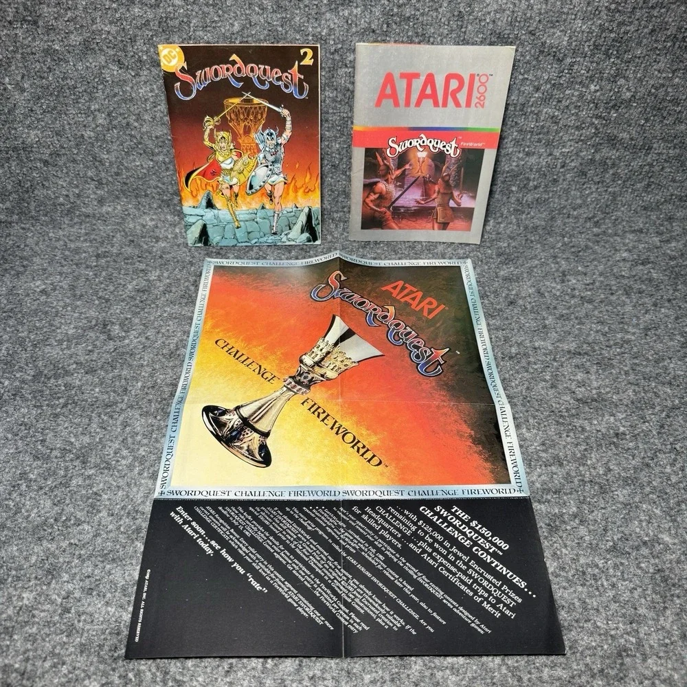 Atari 2600: Swordquest Fire World Manual, Poster & Comic ONLY DC Comics Good Con